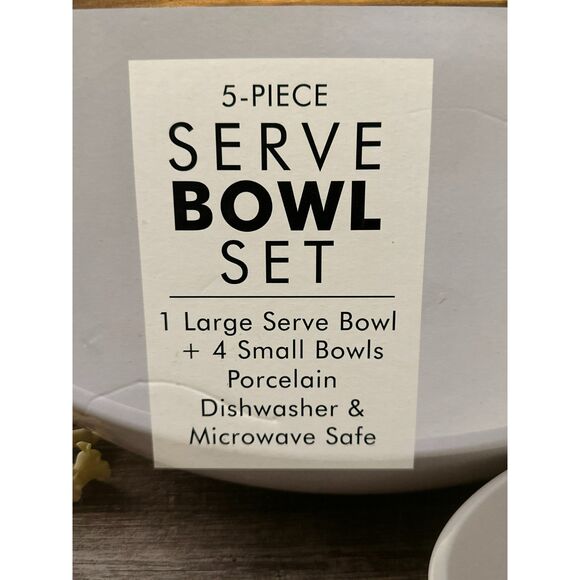Craft Kitchen 5-Piece Porcelain Serving Bowl Set - New in Box - Picture 4 of 5